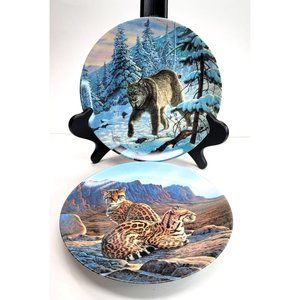 Lynx and Ocelot Great Cat Collectible Plates China Bradford Exchange PD87